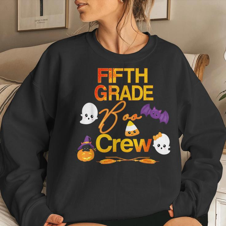 Halloween Fifth Grade Cute Boo Crew Teacher Student Retro Halloween Women Sweatshirt Gifts for Her