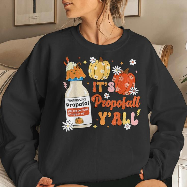 Halloween Icu Nurse Its Propofall Y'all Crna Icu Fall Autumn Women Sweatshirt Gifts for Her