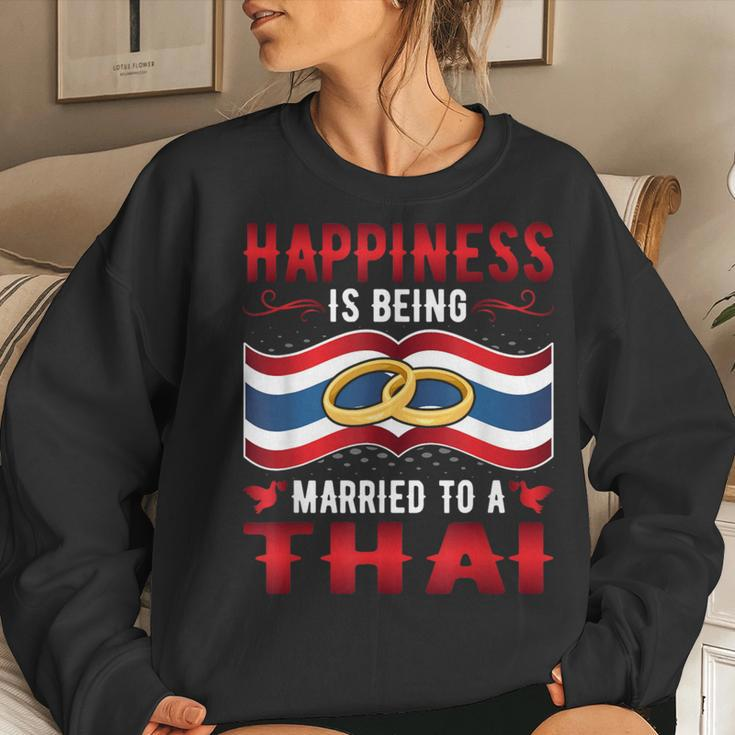 Happiness Is Being Married To A Thai Girl Wife Husband Women Sweatshirt Gifts for Her