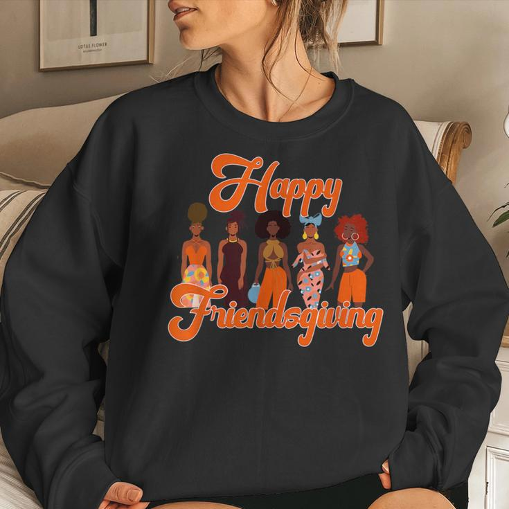 Happy Friendsgiving African American Thanksgiving Women Sweatshirt Gifts for Her