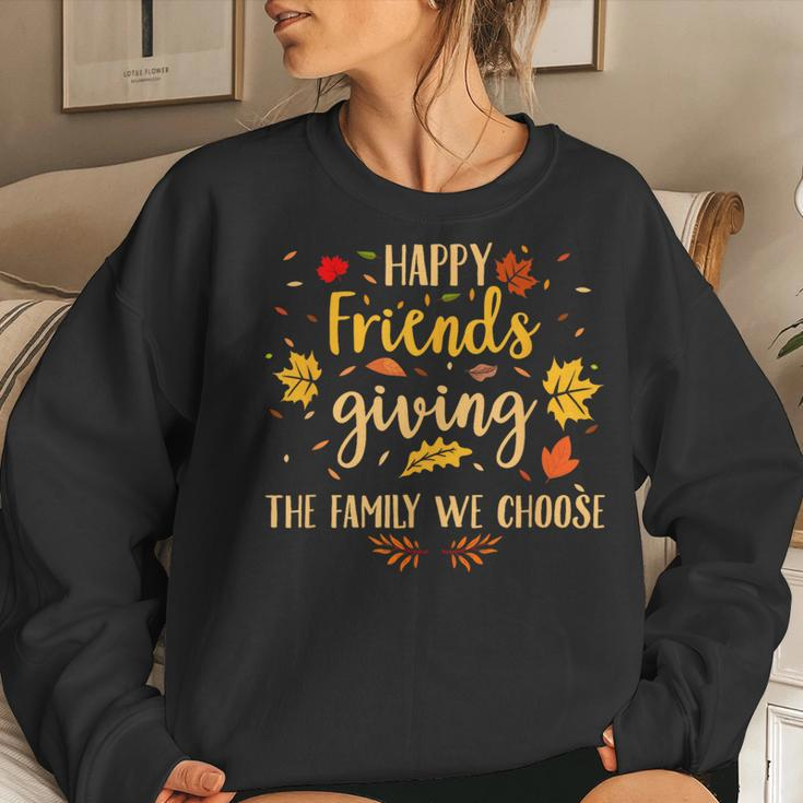 Happy Friendsgiving Friends & Family Fall Thanksgiving Women Sweatshirt Gifts for Her