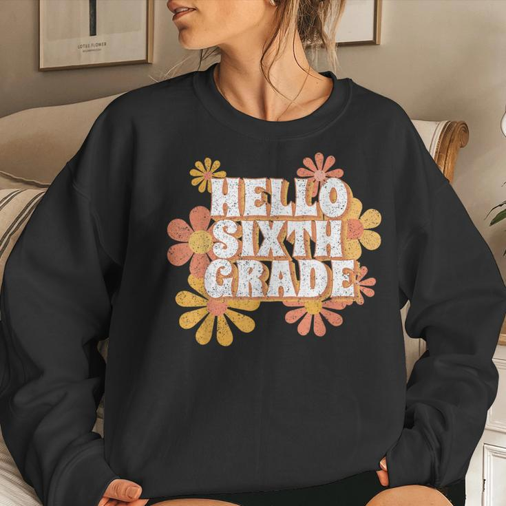Hello 6Th Sixth Grade Back To School For Teacher Student Women Sweatshirt Gifts for Her