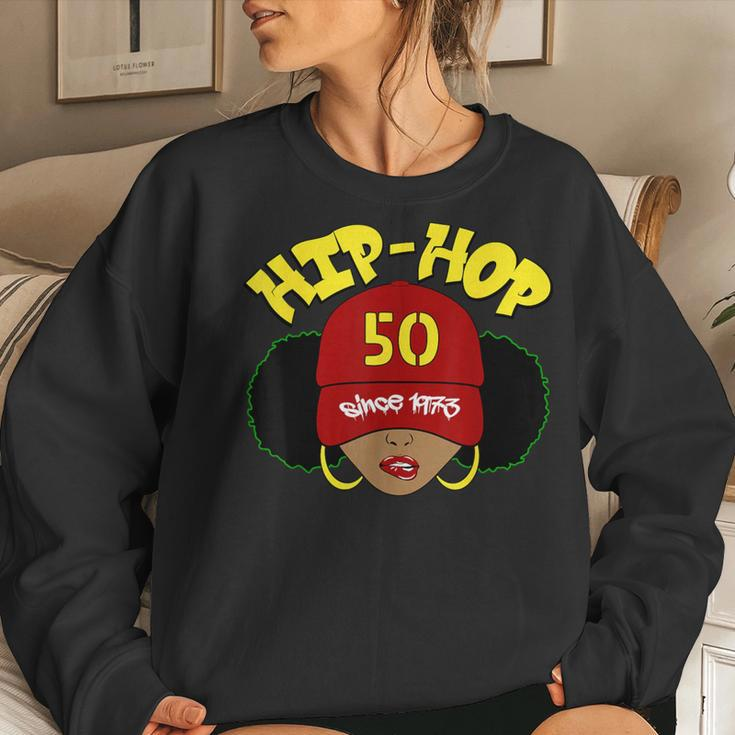 Hip Hop Is 50 50Th Anniversary Afro Puffs Black Women Sweatshirt Gifts for Her