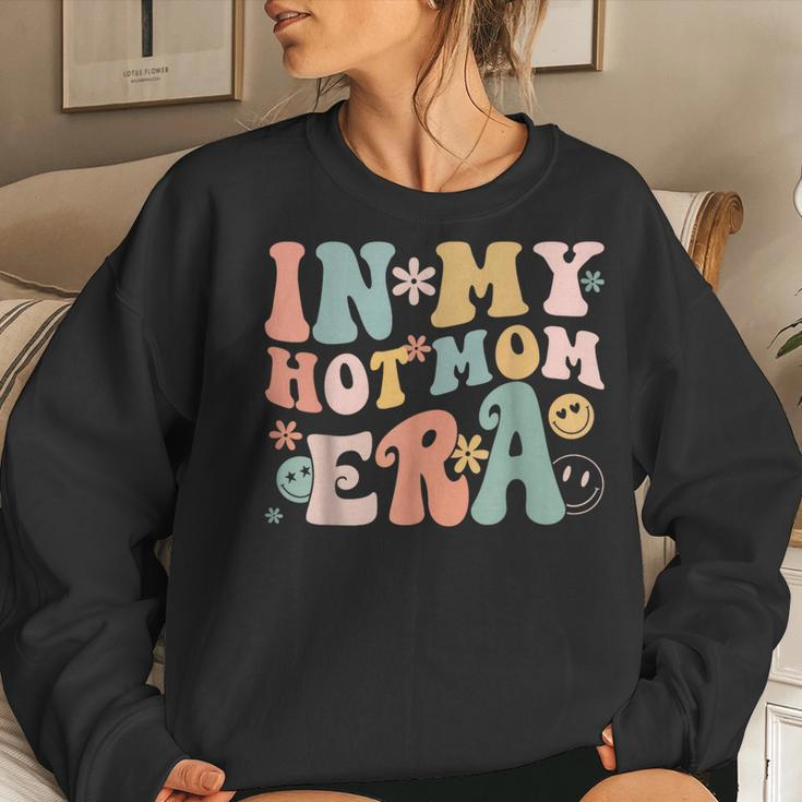 Women In My Hot Mom Era Lover Groovy Retro Mom Women Sweatshirt Gifts for Her