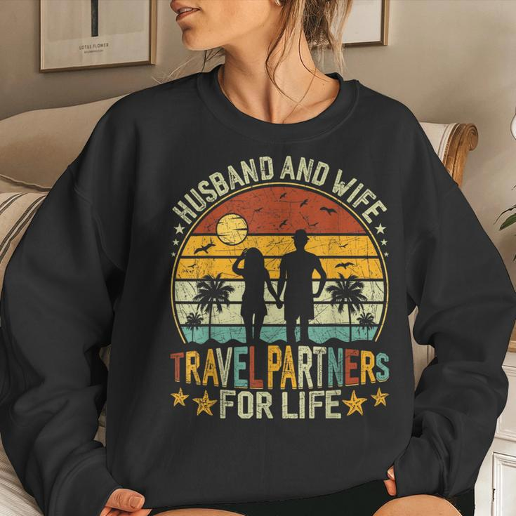 Husband And Wife Travel Partners For Life Beach Traveling Women Crewneck Graphic Sweatshirt Gifts for Her