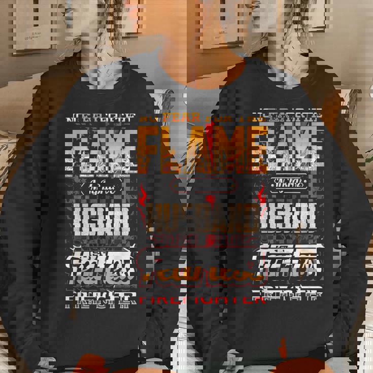 Husband Firefighter American Flag Fire Fighting Wife Pride Women Sweatshirt Gifts for Her Husband Firefighter American Flag Fire Fighting Wife Pride Women Sweatshirt Gifts for Her