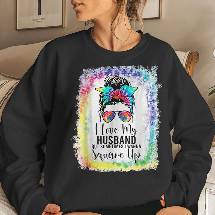 I Love My Husband But Sometimes I Wanna Square Up Funny Wife Women Crewneck Graphic Sweatshirt Gifts for Her