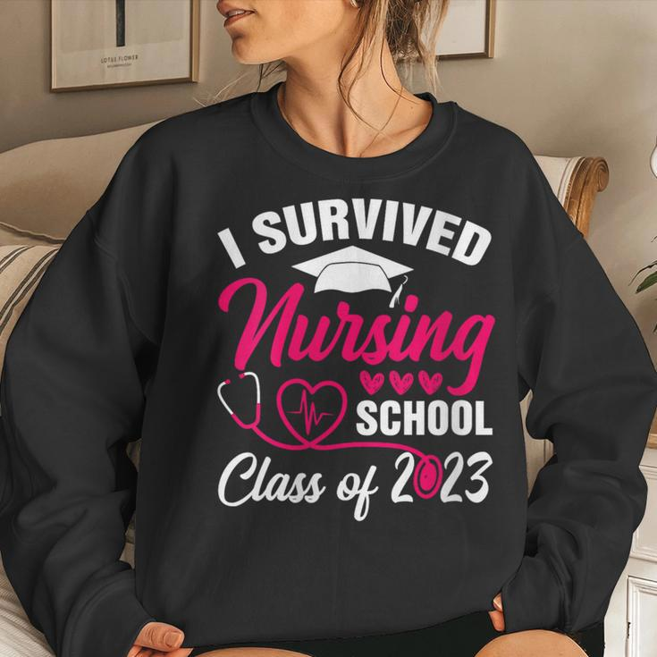 I Survived Nursing School Graduation Class Of 2023 Nurse Women Sweatshirt Gifts for Her