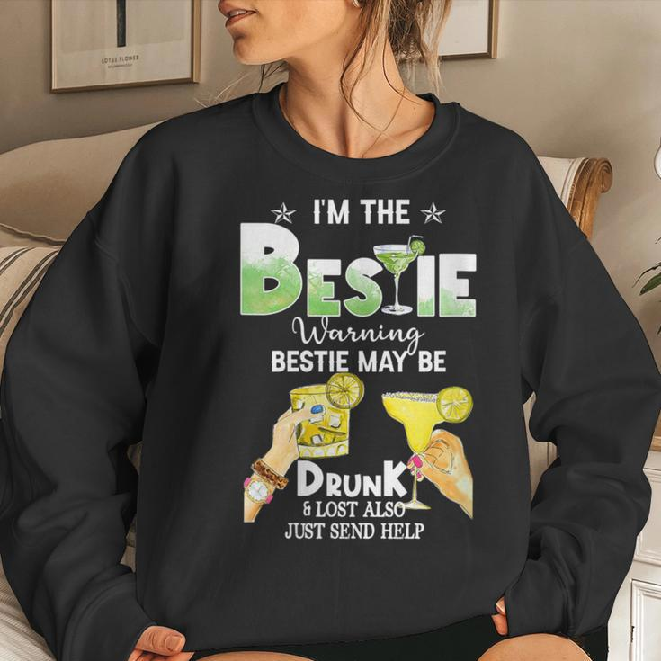 I'm The Bestie Warning Bestie Will Be Drunk Matching Bestie Women Sweatshirt Gifts for Her