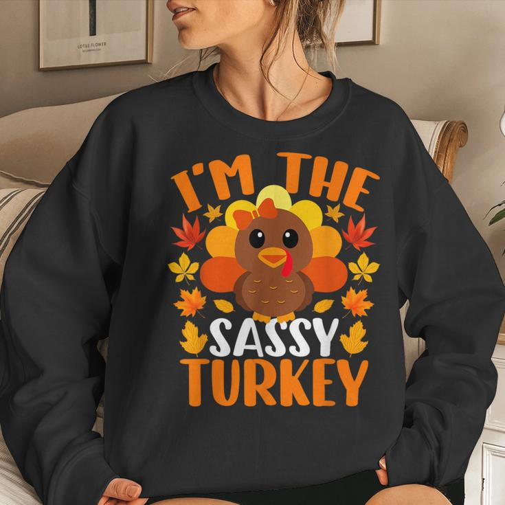 I'm The Sassy Turkey Fall Autumn Thanksgiving Women Sweatshirt Gifts for Her