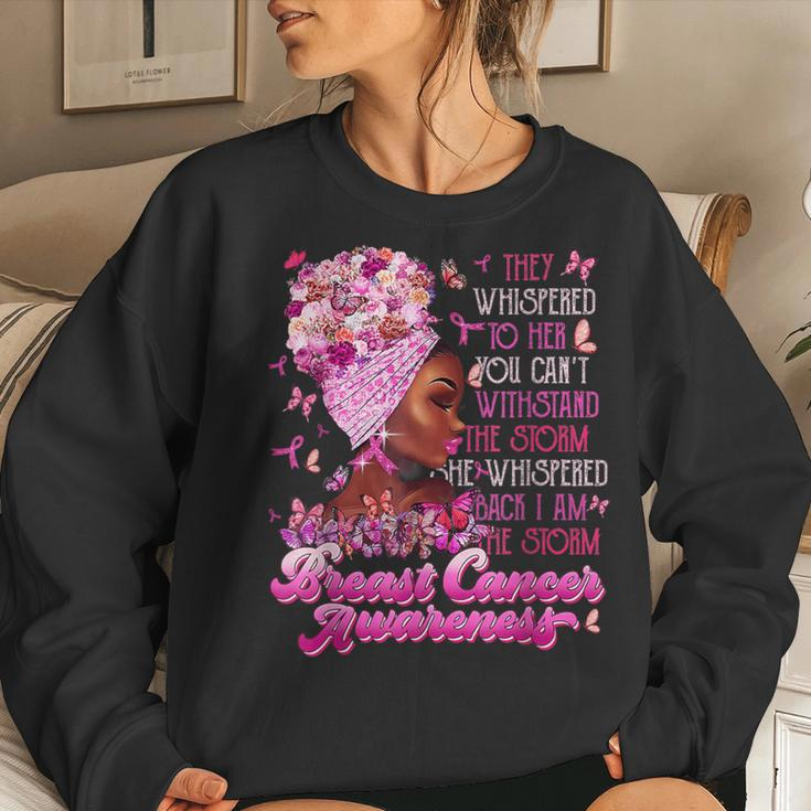 I'm The Storm Black Breast Cancer Survivor Pink Ribbon Women Sweatshirt Gifts for Her