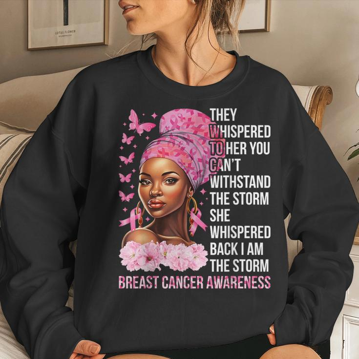 I'm The Storm Black Pink Ribbon Breast Cancer Survivor Women Sweatshirt Gifts for Her