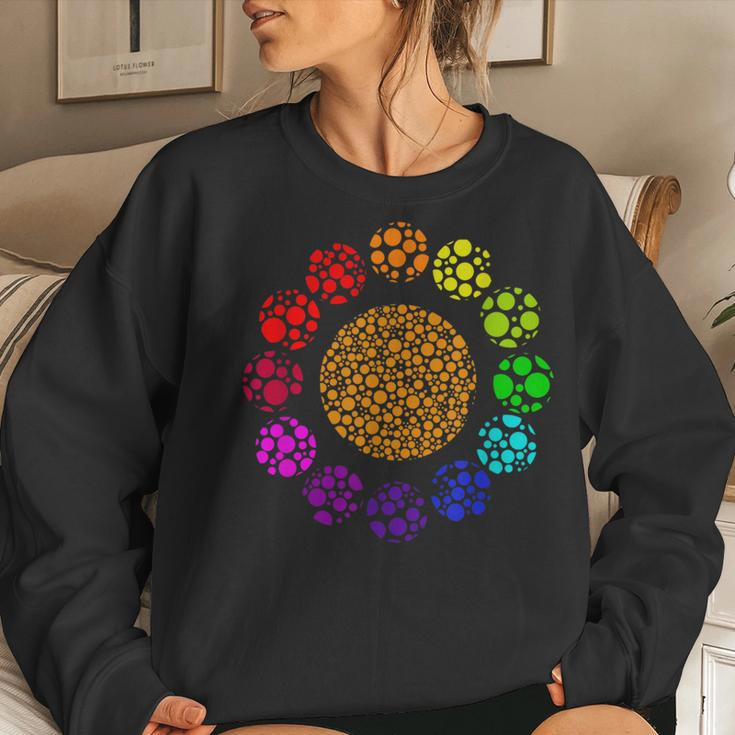 International Dot Day Rainbow Polka Dot September 15Th Women Sweatshirt Gifts for Her