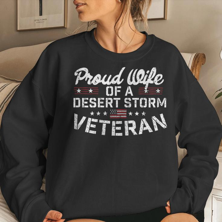 Iraq Military Proud Wife Of A Desert Storm Veteran Women Sweatshirt Gifts for Her