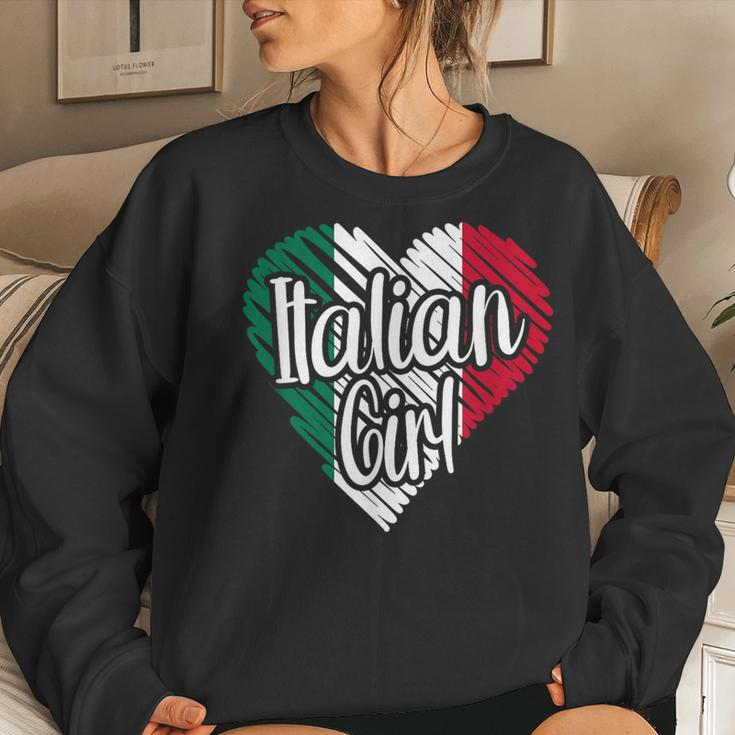 Italy For Girl Italian Heart Flag For Italia Women Sweatshirt Gifts for Her