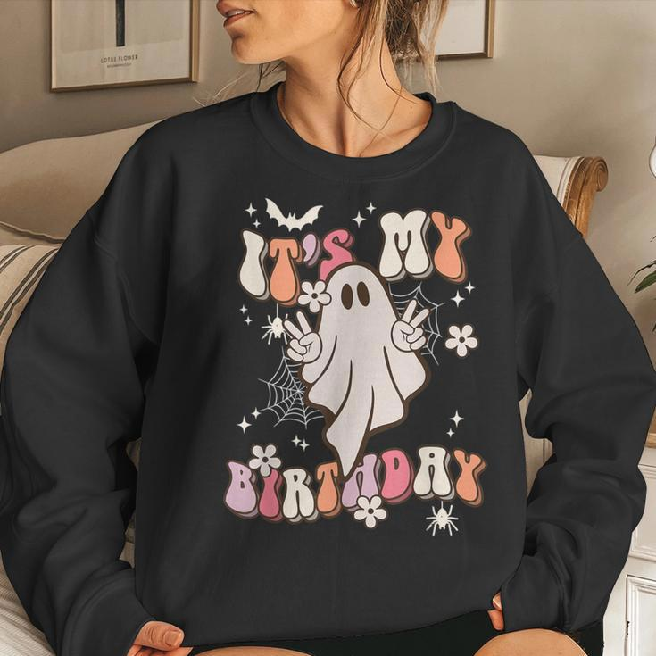 It's My Birthday Groovy Spooky Hippie Halloween Girls Women Sweatshirt Gifts for Her