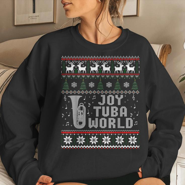 Joy Tuba World Christmas Ugly Sweater Women Sweatshirt Gifts for Her