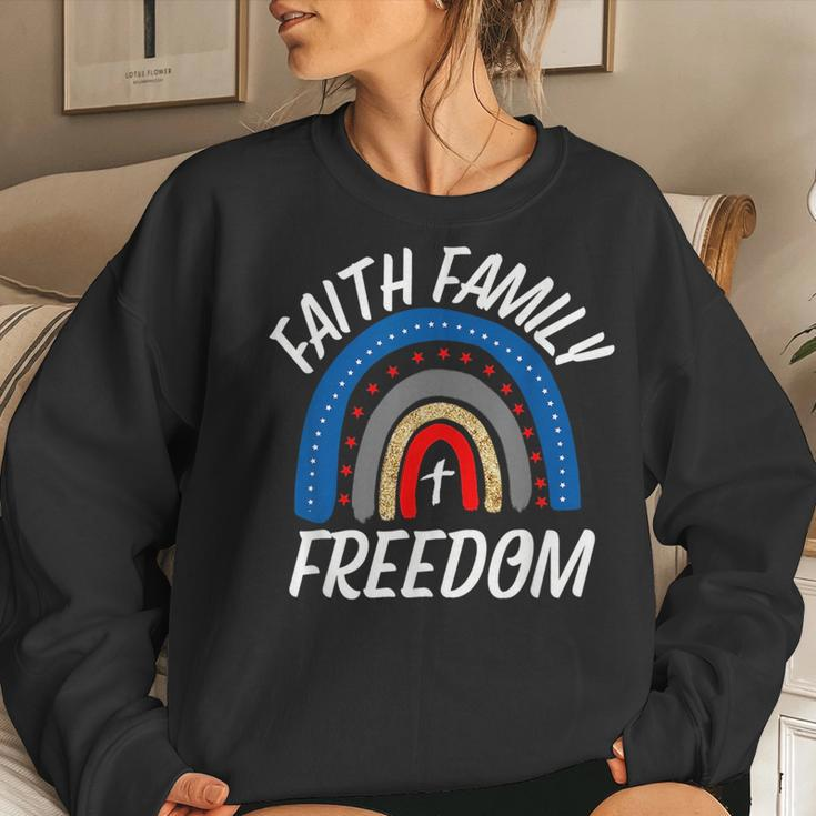July 4Th Women’S Patriotic Faith Family Freedom American Women Sweatshirt Gifts for Her