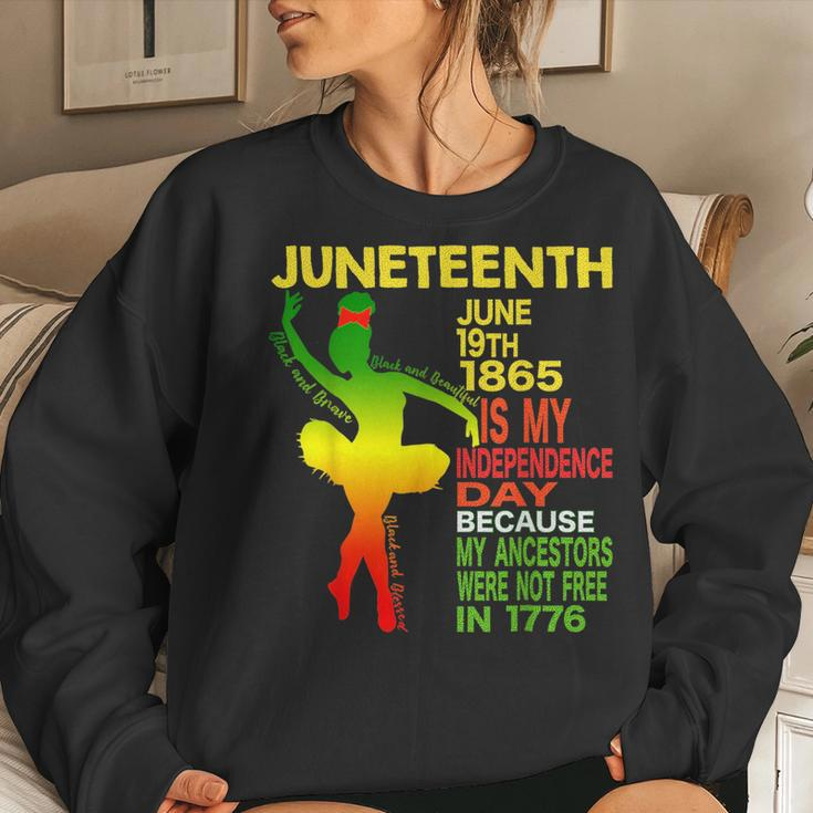 Junenth Independence Black Women Dancer Girl Ballerina Women Crewneck Graphic Sweatshirt Gifts for Her