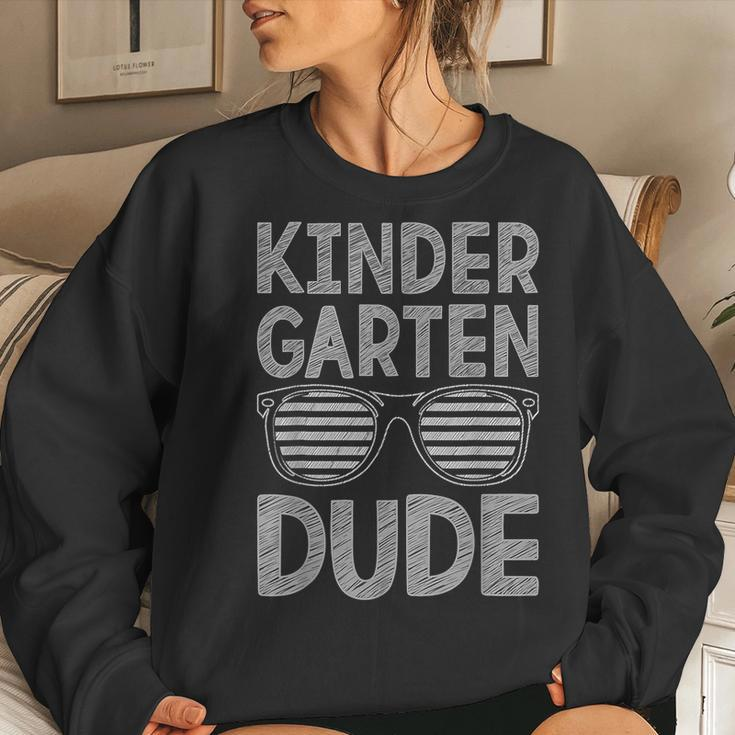 Kindergarten Dude Teachers Students First Day Back To School Women Crewneck Graphic Sweatshirt Gifts for Her