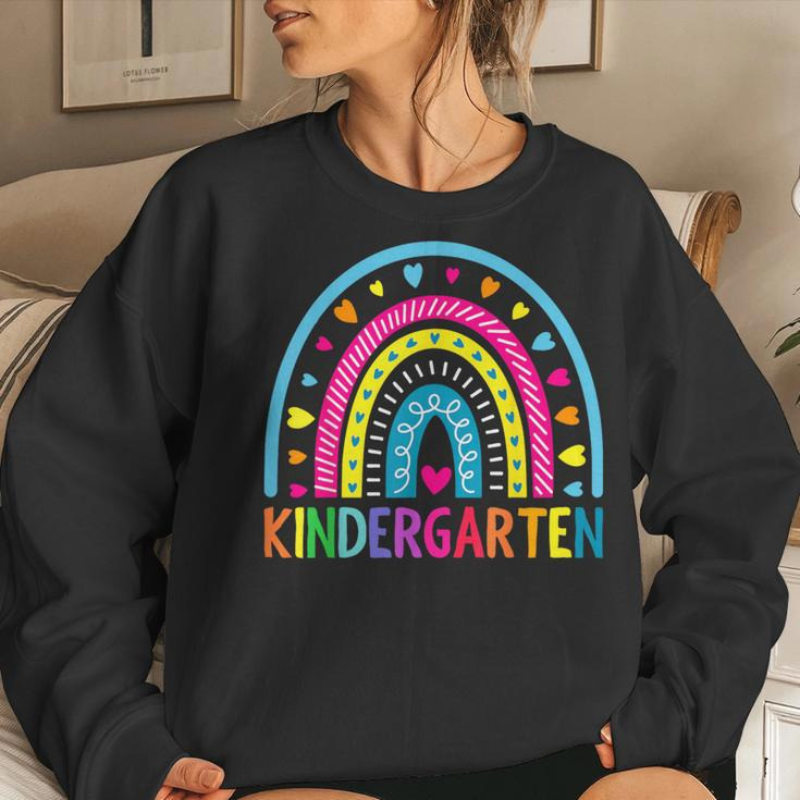 Kindergarten Rainbow Girls Boys Teacher First Day Of School Women Sweatshirt Gifts for Her