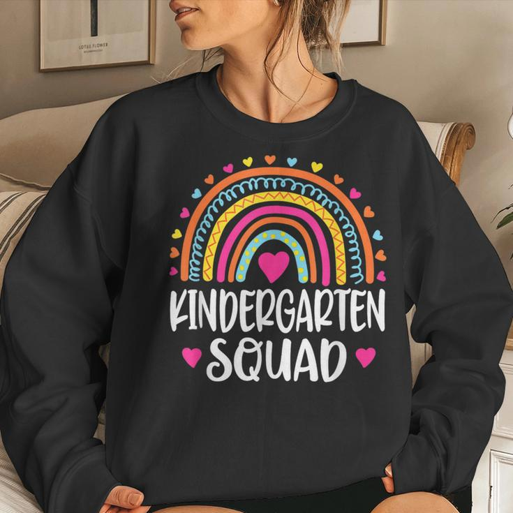 Kindergarten Squad Rainbow Back To School Teacher Women Sweatshirt Gifts for Her