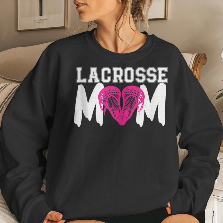 Lacrosse Mom Heart Lax For Moms Women Sweatshirt Gifts for Her