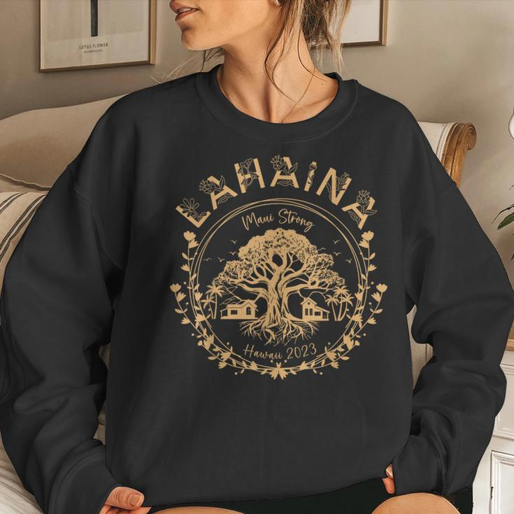 Lahaina Strong Maui Hawaii Old Banyan Tree Saving Squad Girl Women Sweatshirt Gifts for Her