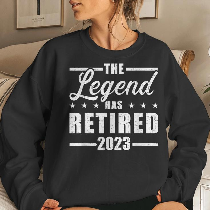 Legend Has Retired 2023 For Coworker In Retirement Women Crewneck Graphic Sweatshirt Gifts for Her
