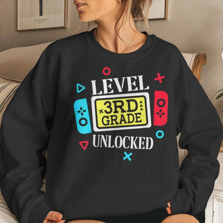 Level 3Rd Grade Unlocked Third Back To School Gamer Boy Girl Women Sweatshirt Gifts for Her