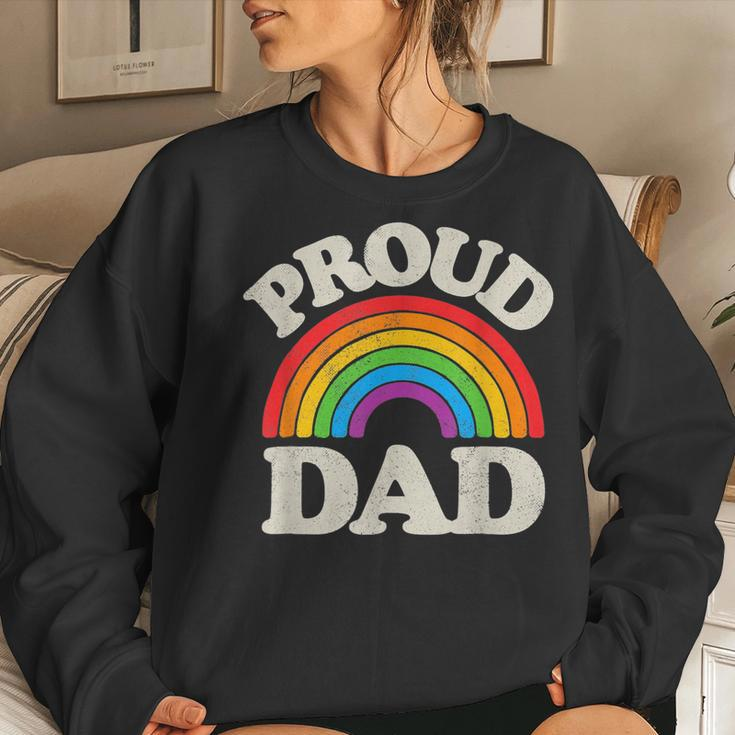 Lgbtq Proud Dad Gay Pride Lgbt Ally Rainbow Fathers Day Women Sweatshirt Gifts for Her