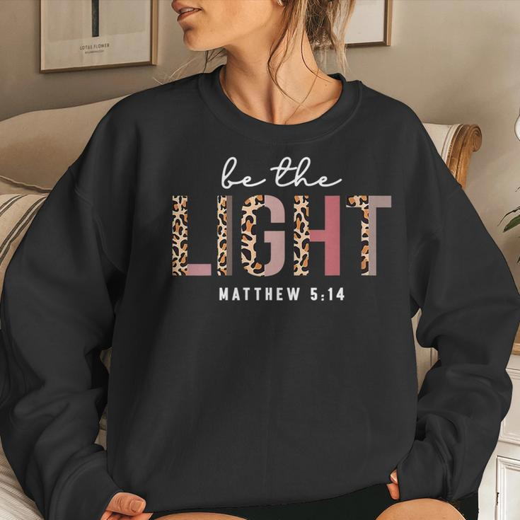Be The Light Faith Jesus Christian Boho Leopard Cheetah Faith Women Sweatshirt Gifts for Her