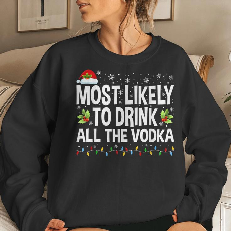 Most Likely To Drink All The Vodka Ugly Xmas Sweater Women Sweatshirt Gifts for Her