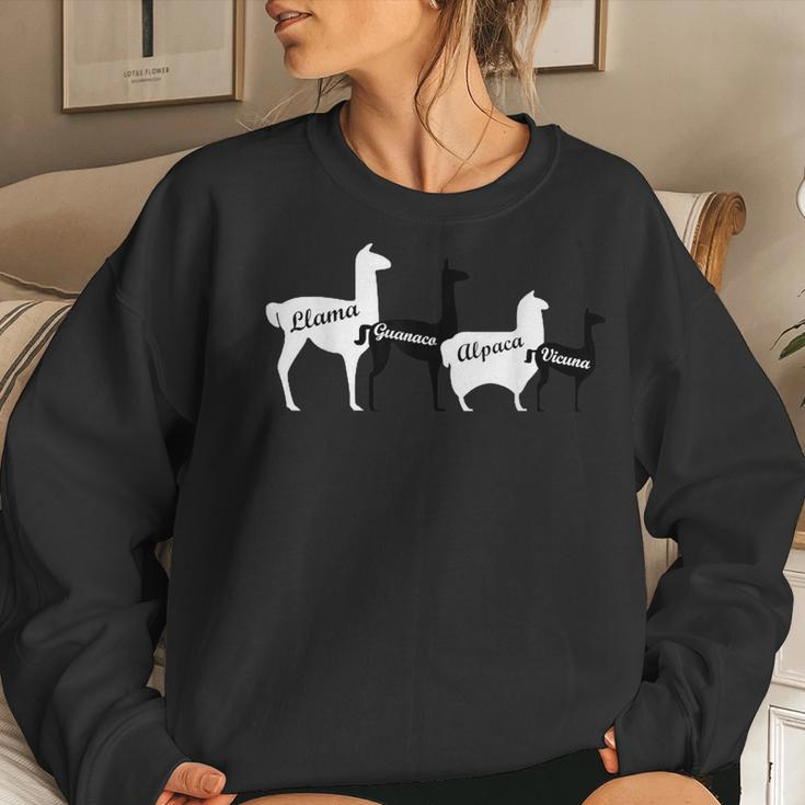 Llama Guanaco Alpaca Vicuna Relative Size Cute Women Sweatshirt Gifts for Her