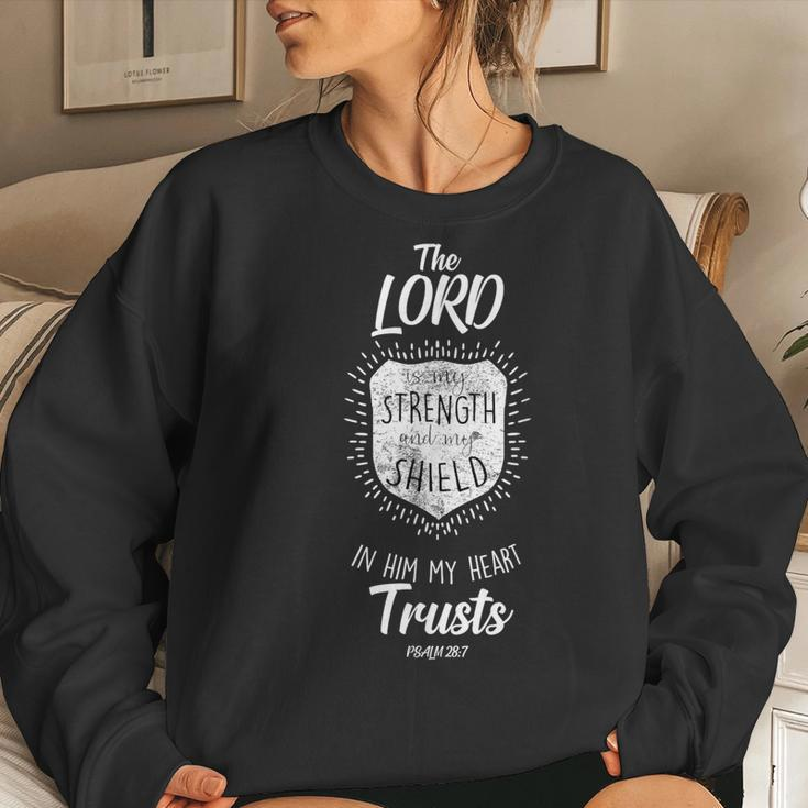 The Lord My Strength Religion Bible Verse Christian Women Sweatshirt Gifts for Her