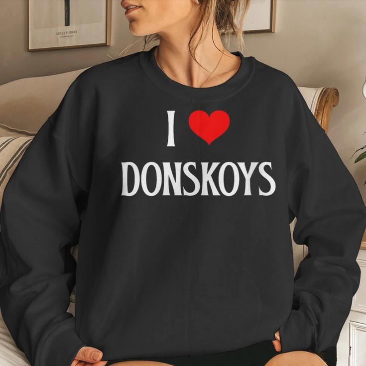 I Love Donskoys I Heart Donskoys Cat Lover Feline Pet Cat Women Sweatshirt Gifts for Her