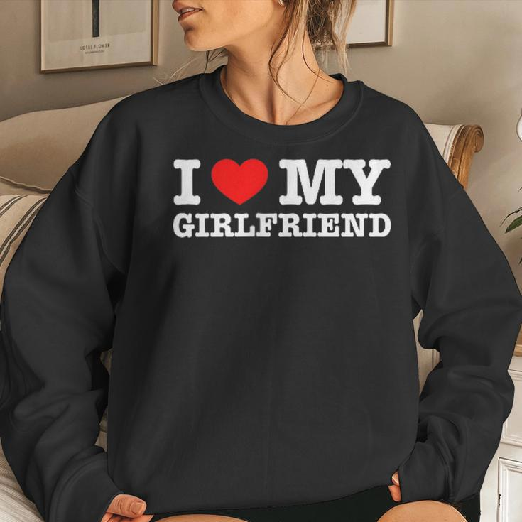 I Love My Girlfriend Pocket Saying Matching Couple Boys Mens Women Sweatshirt Gifts for Her