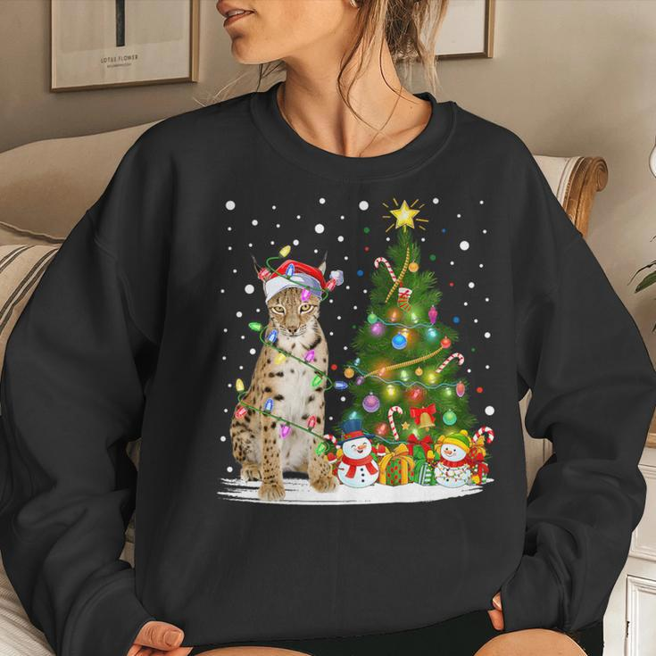 Lynx Xmas Tree Lighting Santa Lynx Christmas Women Sweatshirt Gifts for Her