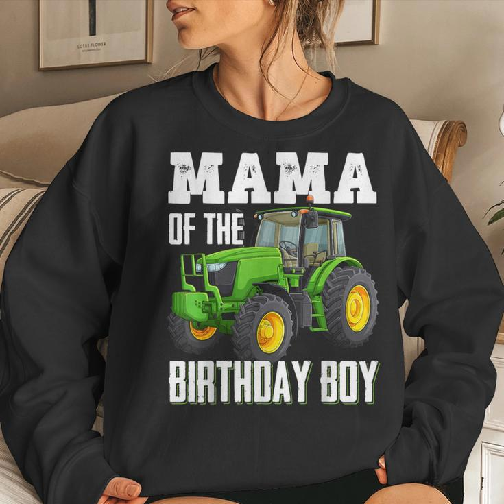 Mama Of The Birthday Boy Family Tractors Farm Trucks Bday Women Sweatshirt Gifts for Her
