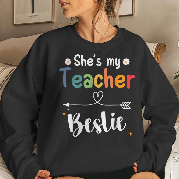 Matching Teachers Best Friend She's My Teacher Bestie Women Sweatshirt Gifts for Her