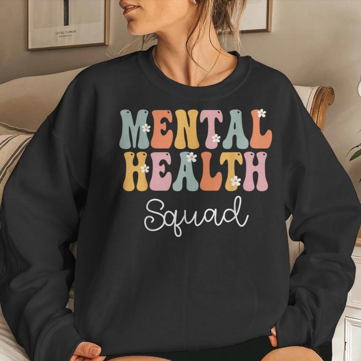 Mental Health Squad Week Groovy Appreciation Day For Women Sweatshirt Gifts for Her