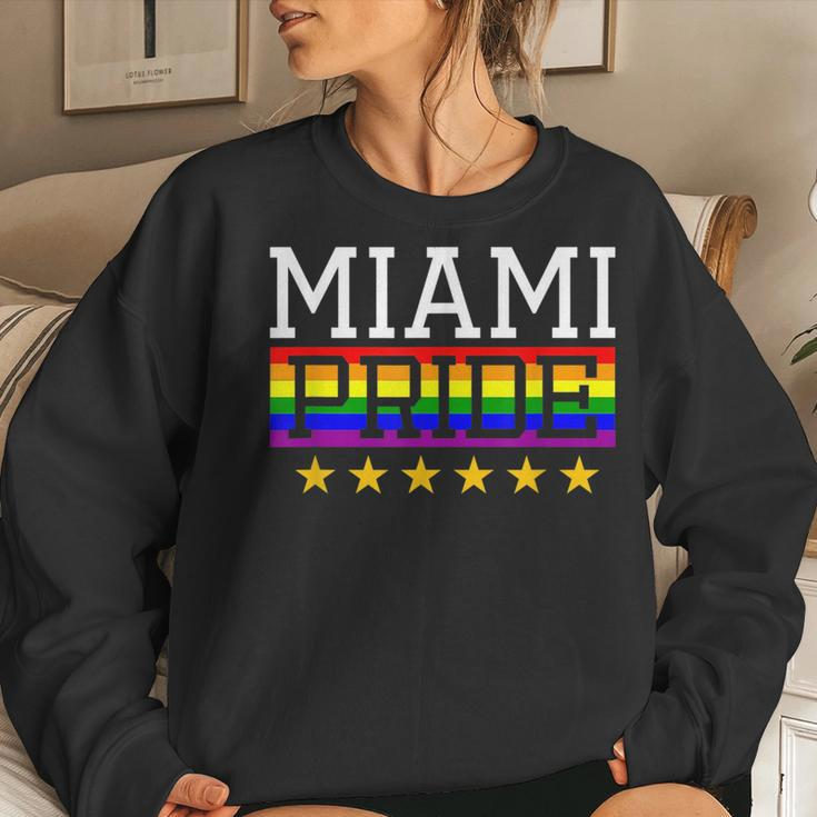 Miami Pride Gay Lesbian Queer Lgbt Rainbow Flag Florida Women Sweatshirt Gifts for Her