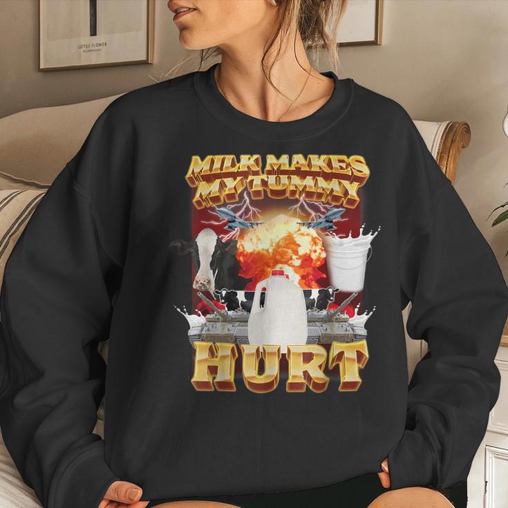 Milk Makes My Tummy Hurt Meme For Women Sweatshirt Gifts for Her