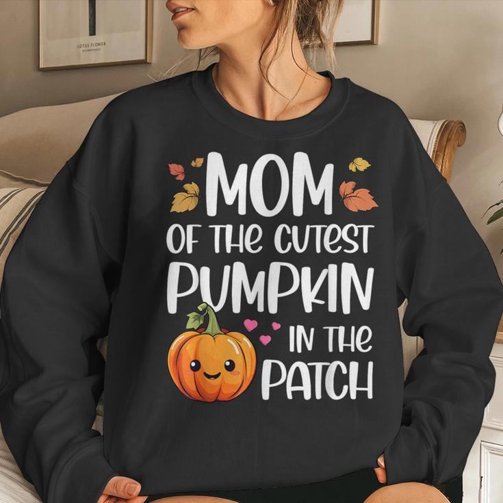 Mom Of Cutest Pumpkin In The Patch Halloween Thanksgiving Women Sweatshirt Gifts for Her