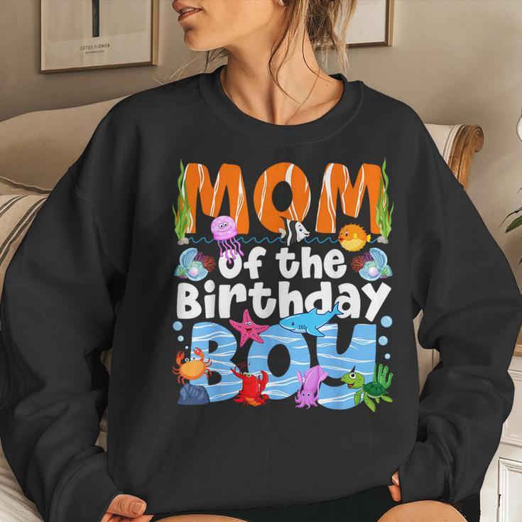 Mom Under Sea Birthday Party Boys Ocean Sea Animals Themed Women Sweatshirt Gifts for Her