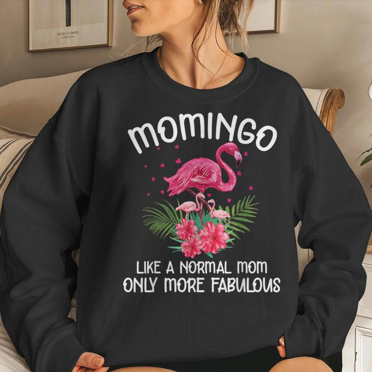 Momingo Like A Normal Mom Flamingo Lover Mother's Day Women Sweatshirt Gifts for Her