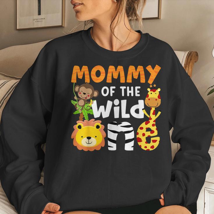 Mommy Of The Wild One Zoo Theme Bday Safari Jungle Animals Women Sweatshirt Gifts for Her