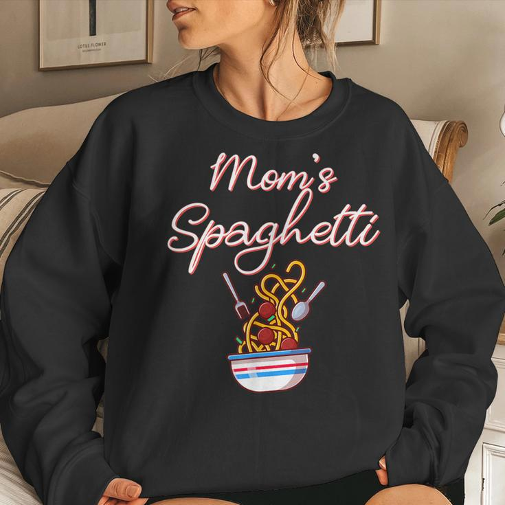Moms Spaghetti And Meatballs Meme Food For Women Women Sweatshirt Gifts for Her