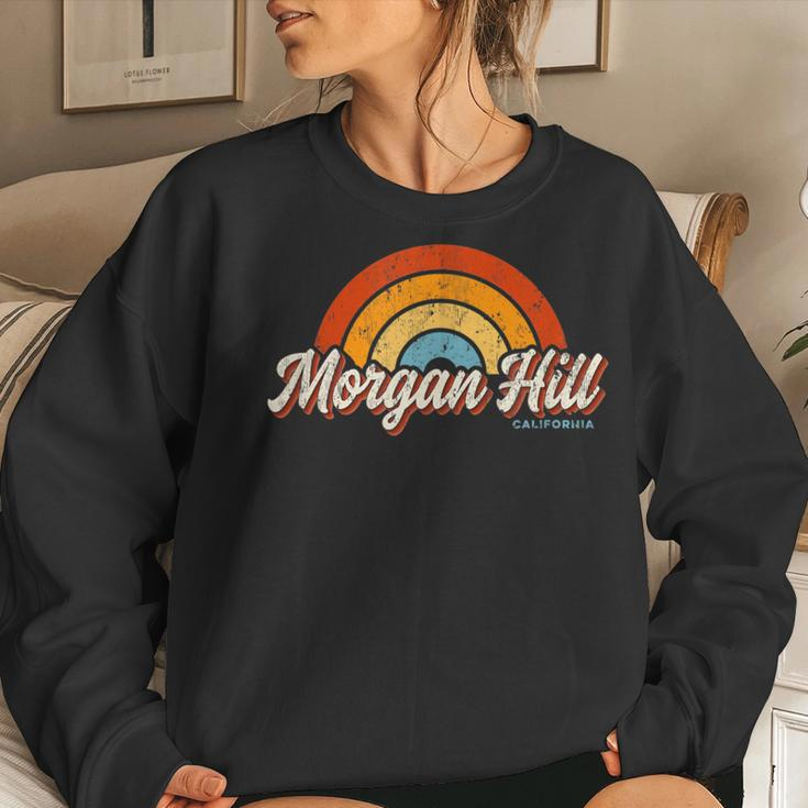 Morgan Hill California Ca Vintage Rainbow Retro 70S Women Sweatshirt Gifts for Her