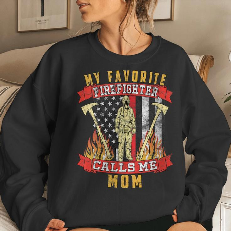 For Mother Of Firefighter Mom Fire Department Pride Women Sweatshirt Gifts for Her